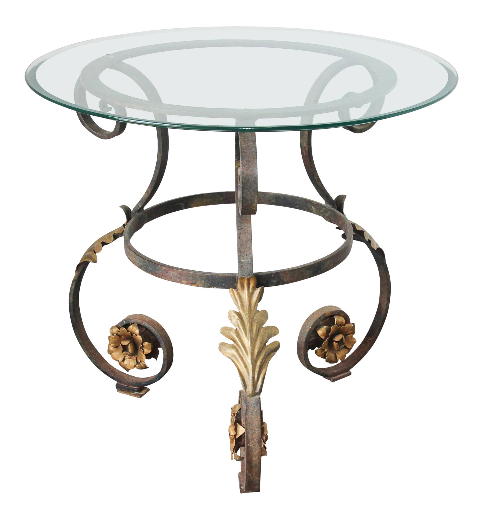 Art Nouveau Italian Glass Table top with Iron frame Indoor or Outdoor (1 of 12)