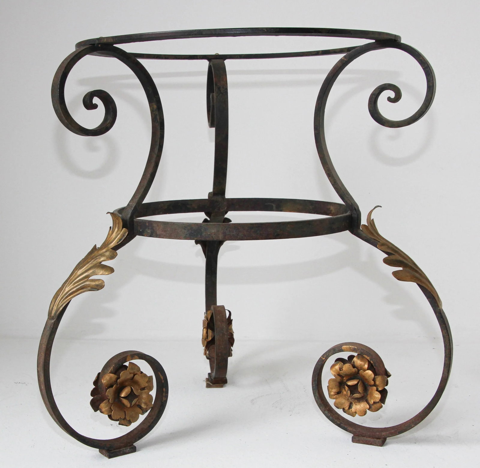 Art Nouveau Italian Glass Table top with Iron frame Indoor or Outdoor - 3