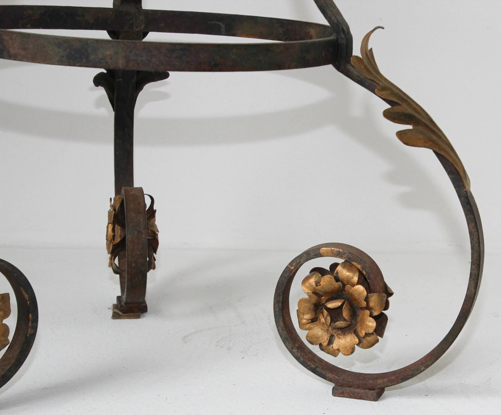 Art Nouveau Italian Glass Table top with Iron frame Indoor or Outdoor - 4