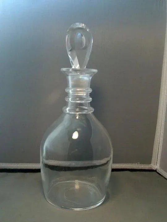 Early Steuben Glass Clear Crystal Ringed Decanter for Wine or Whiskey - 3