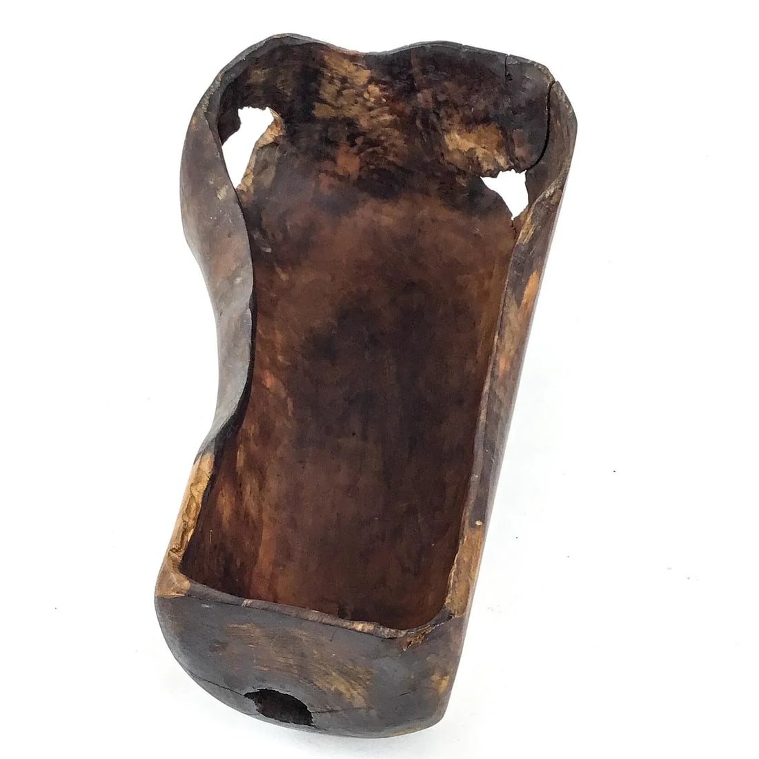 Vintage Live Edge Wood Gourd Planter Bowl Trinket Display - 3