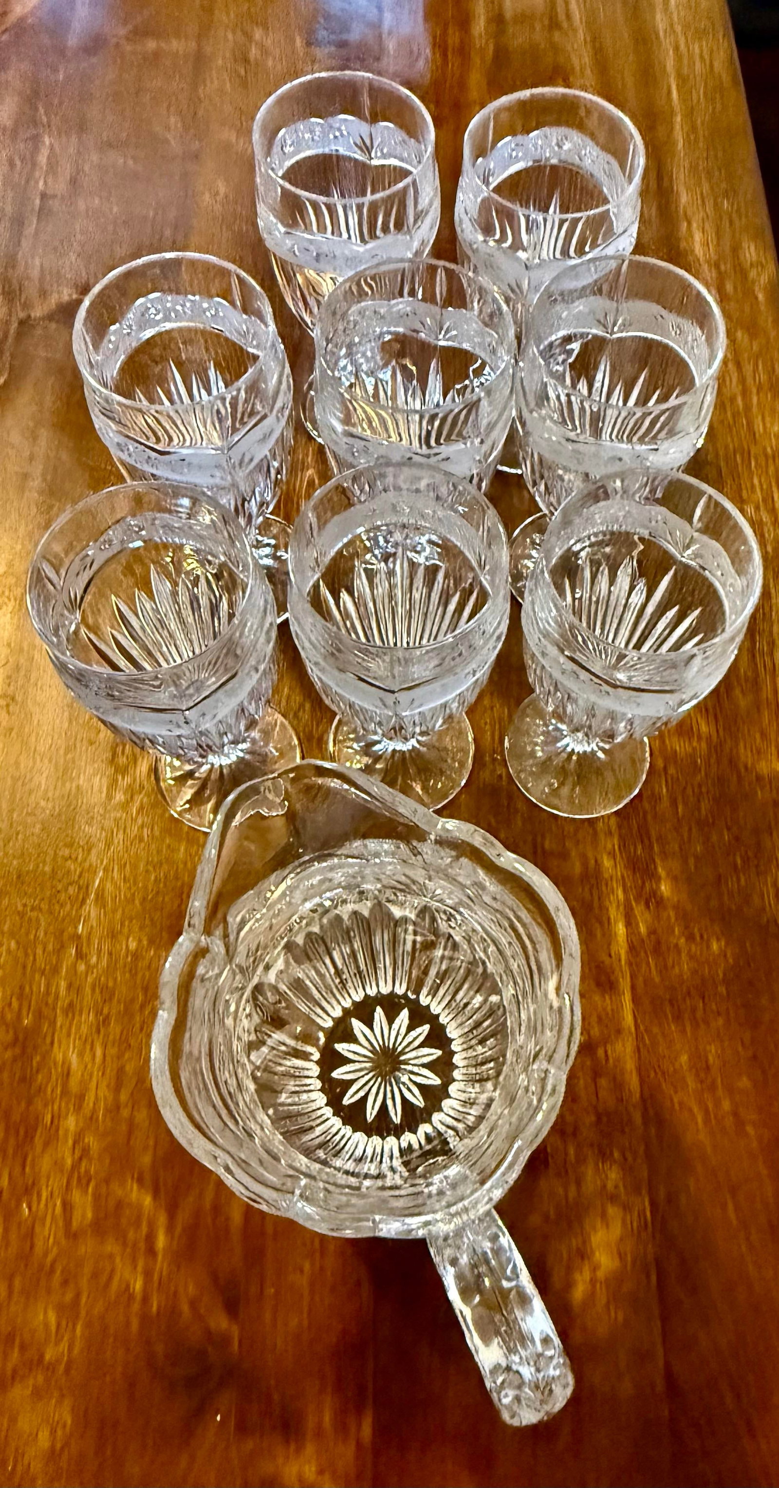 Oneida "Southern Garden" Set of Pitcher and Eight Glasses - 9pcs - 3