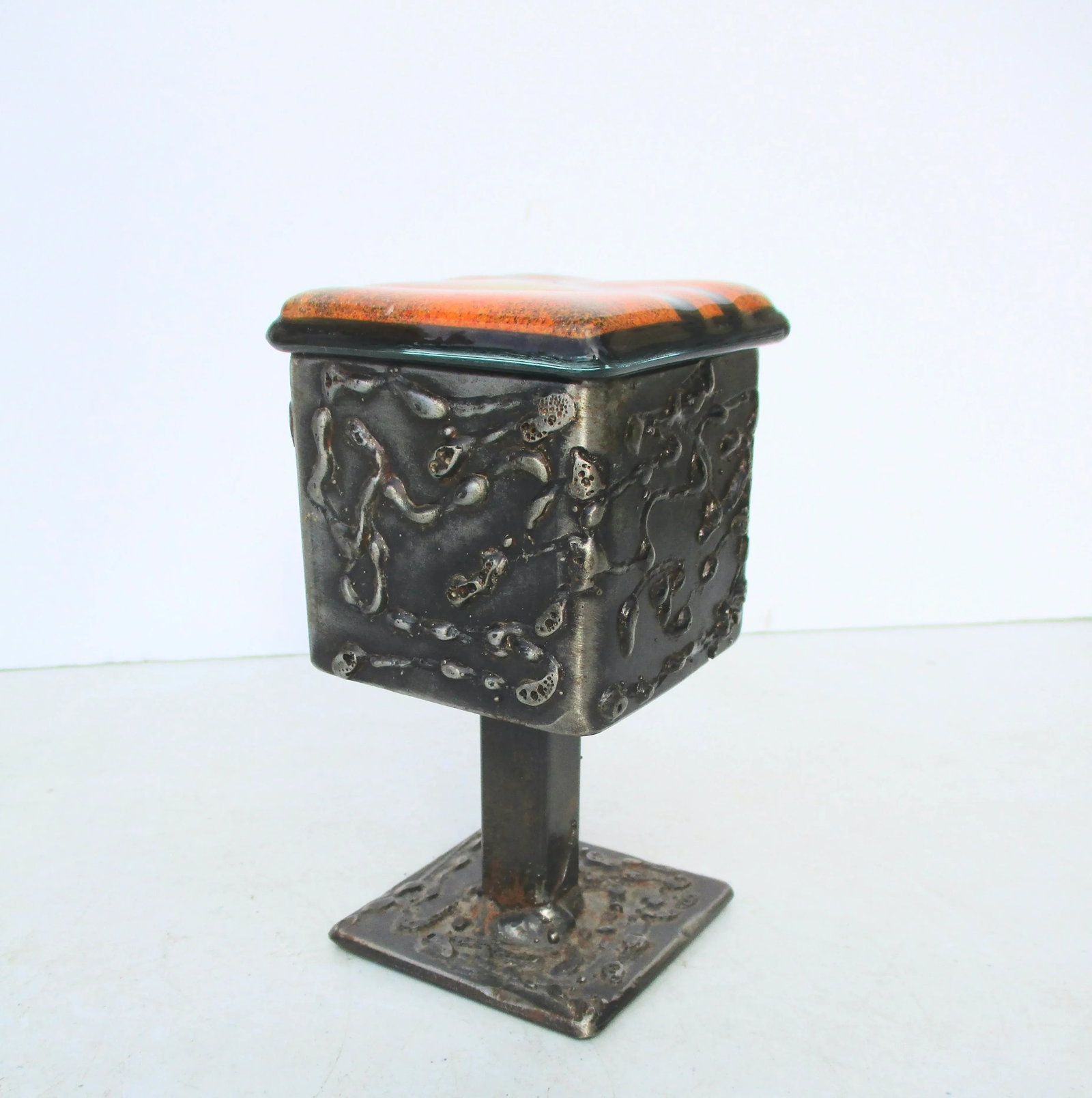 Vintage Art Brut Steel & Glass Vanity Box - 2