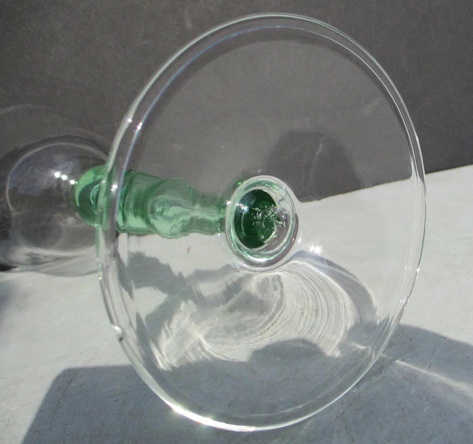 Vintage Murano Yellow & Green Art Glass Goblet - 3