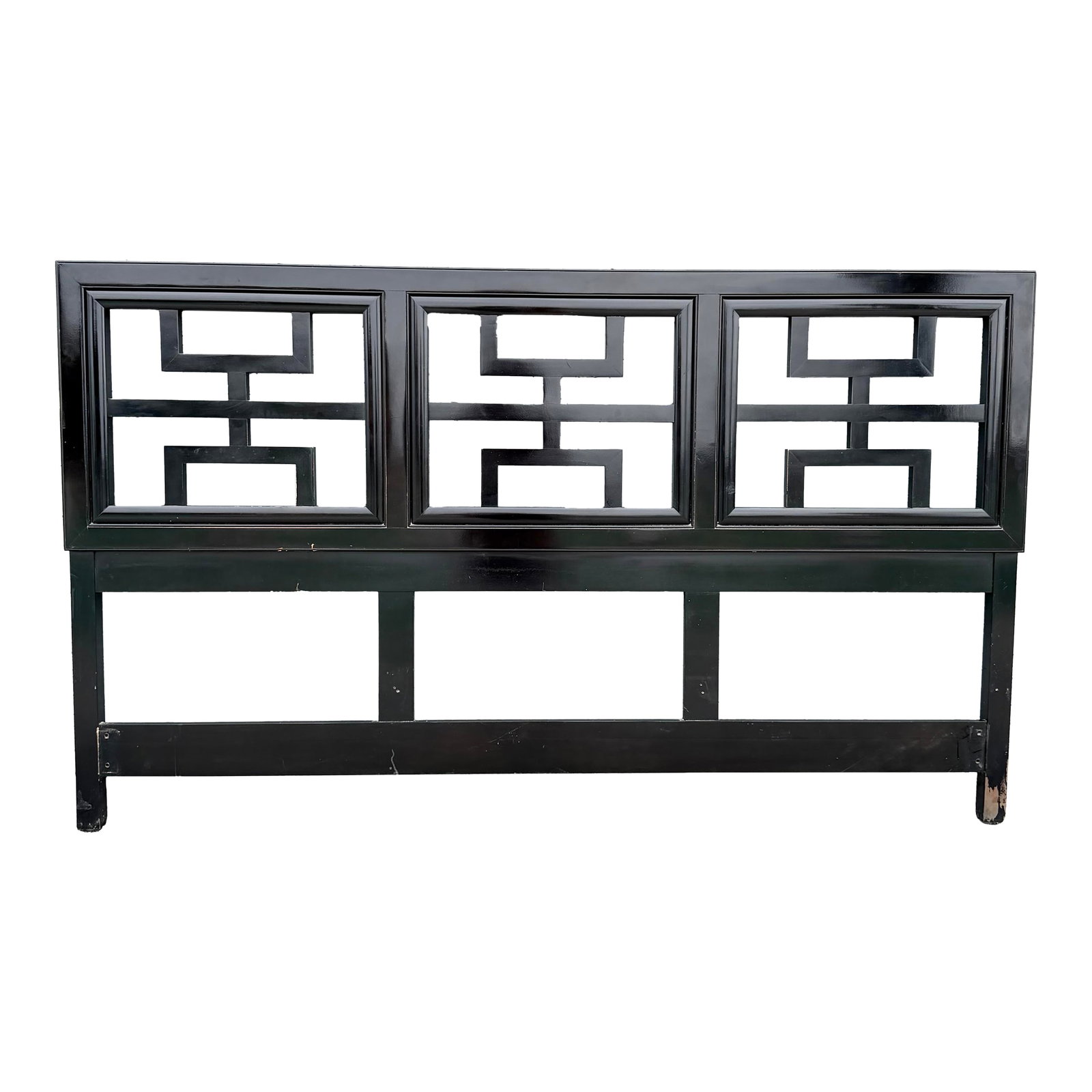 Vintage Chinoiserie Black King Size Headboard by Century (1 of 6)