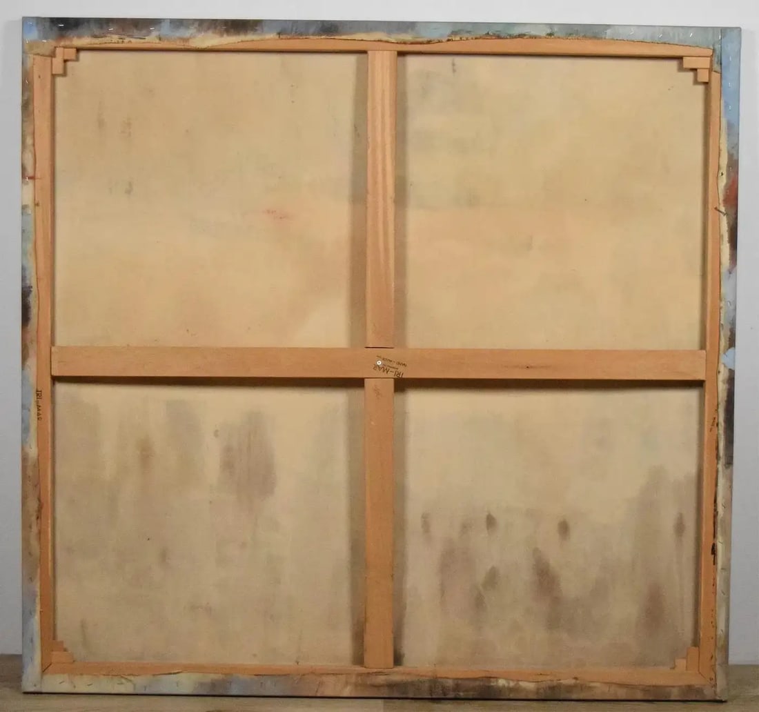 Large Vintage American School Abstract Expressionist Neutral Tone Oil Painting - 3