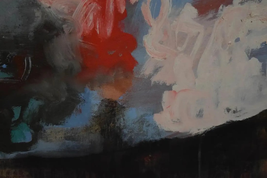 Large Vintage American School Abstract Expressionist Neutral Tone Oil Painting - 4