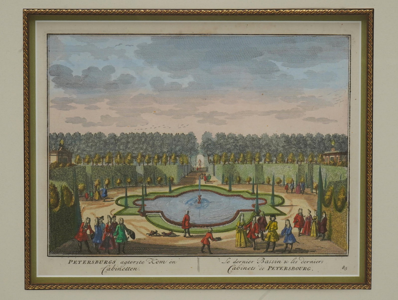 Set of 4 Carl Remshant 18th Century Colored Etchings - 3