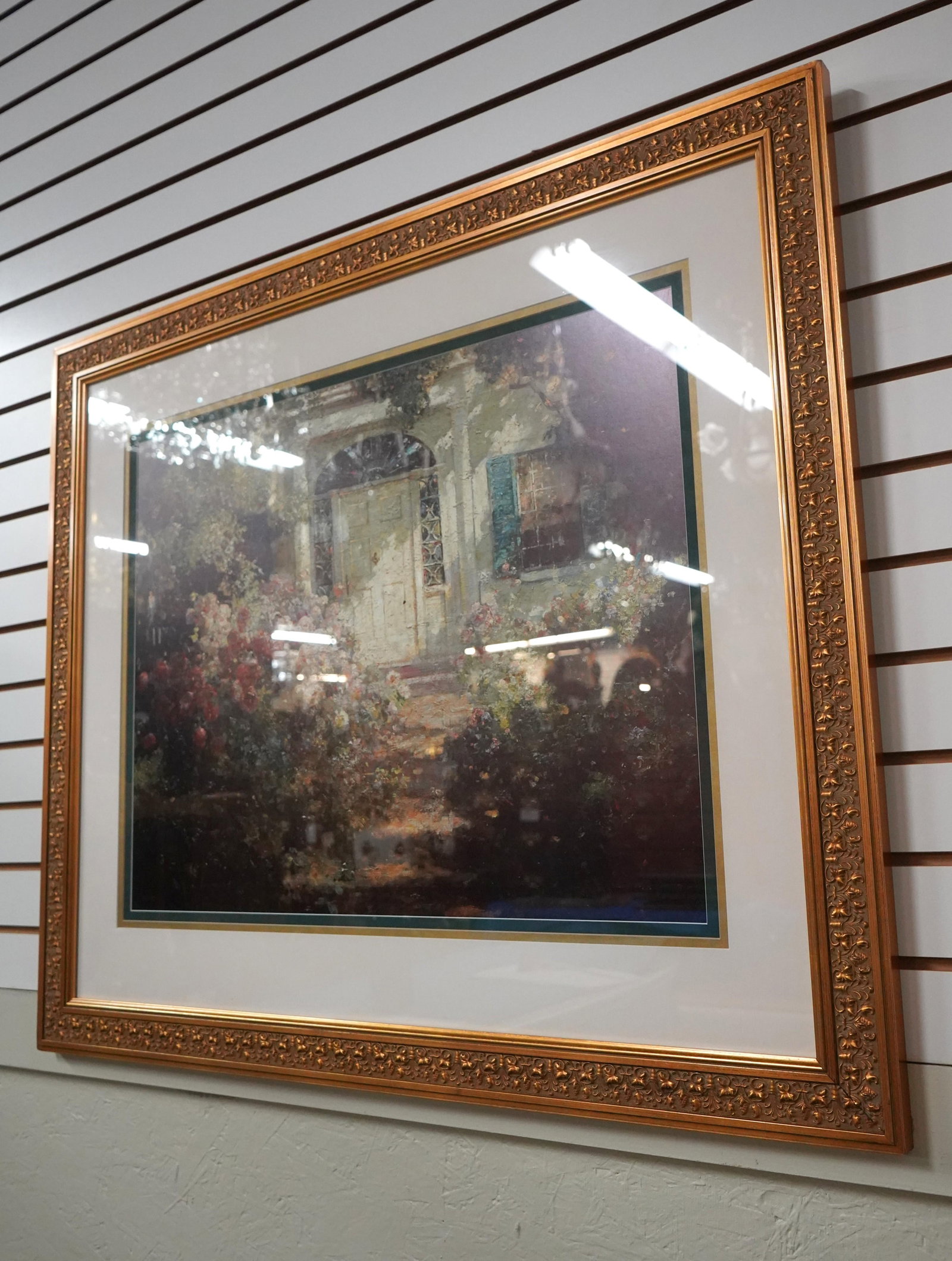 Framed Print of Oil Painting Front Door in Bloom - 2