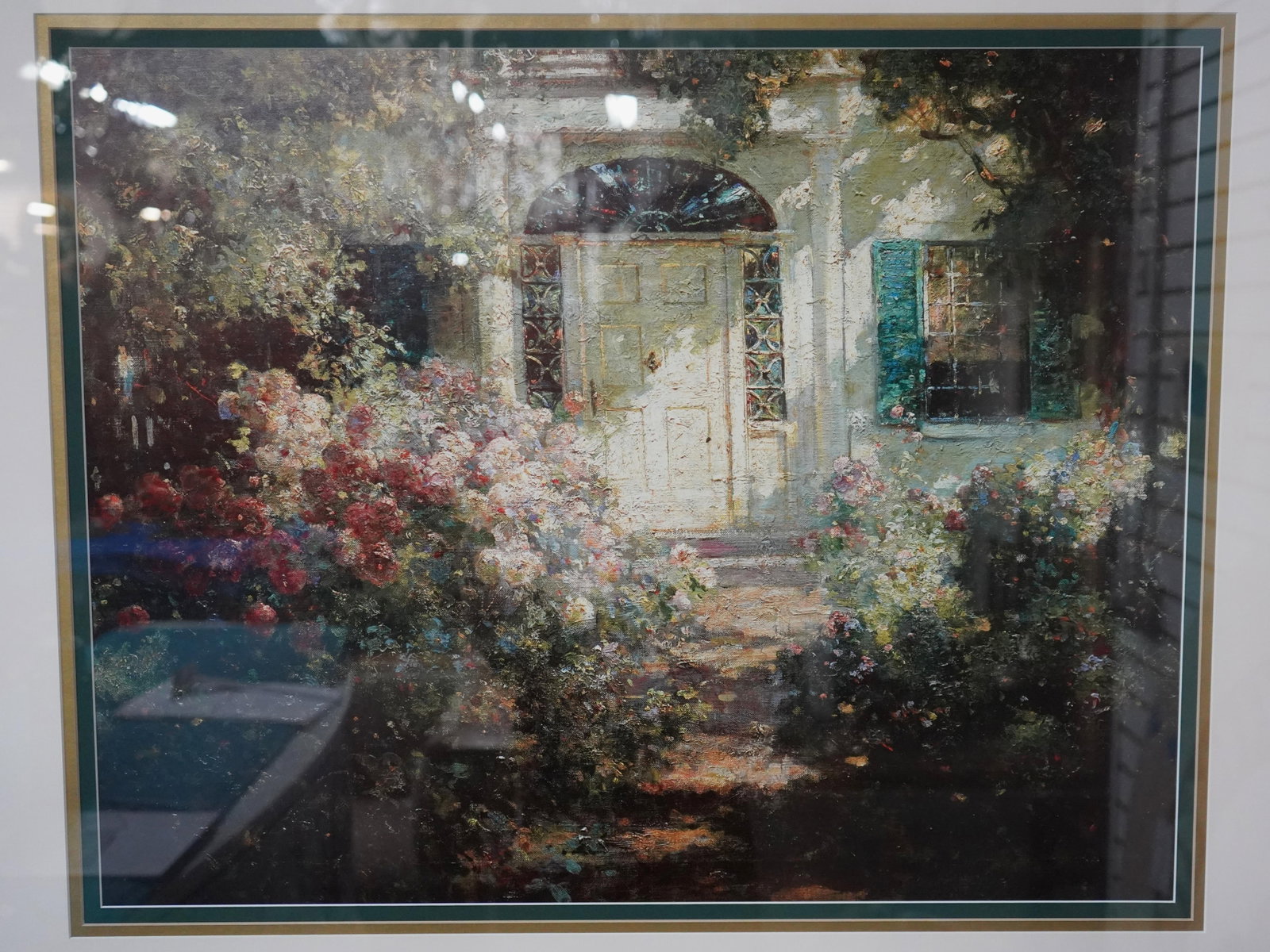 Framed Print of Oil Painting Front Door in Bloom - 7