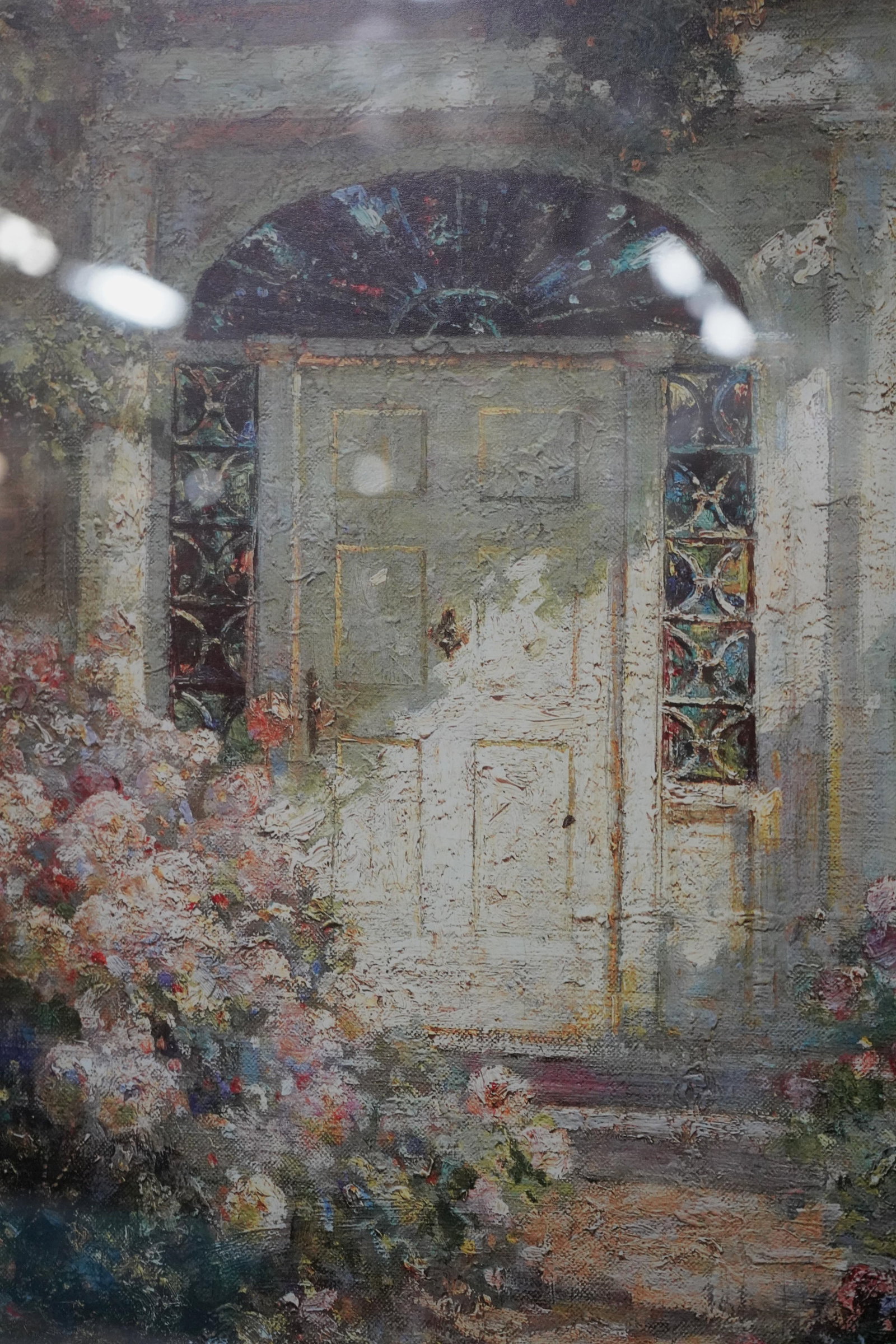 Framed Print of Oil Painting Front Door in Bloom - 9