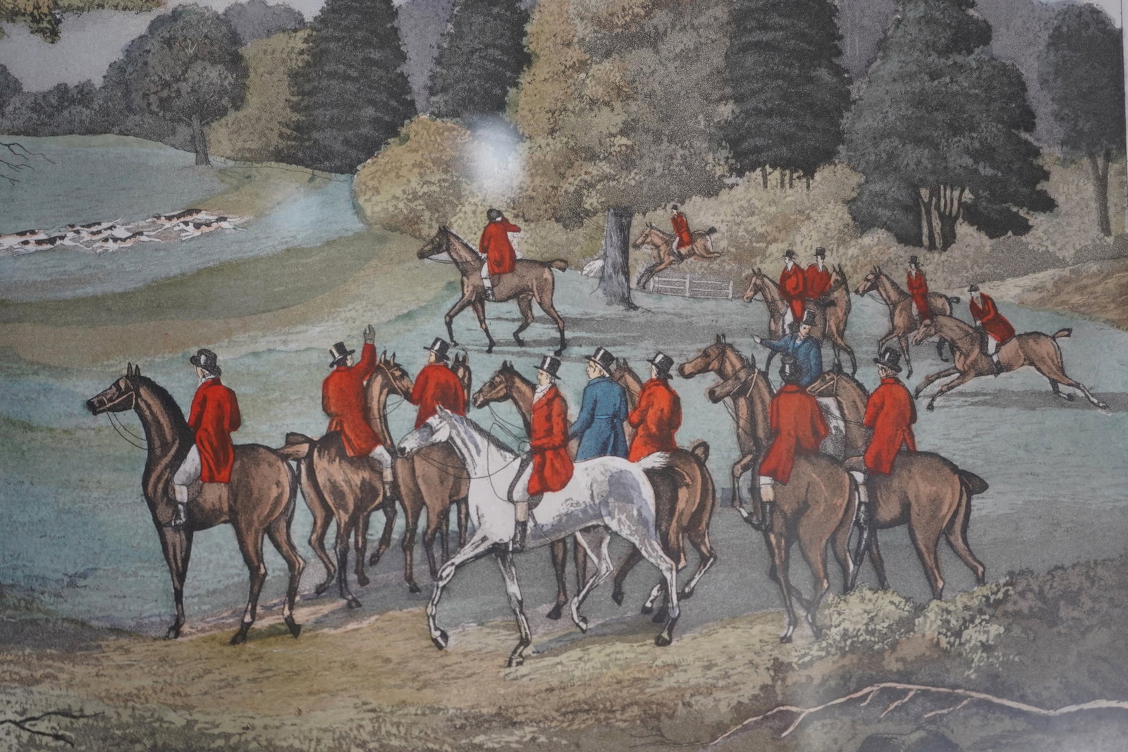 Hunt Scene Engraving of the Surrey Fox Hounds 1824 - 5