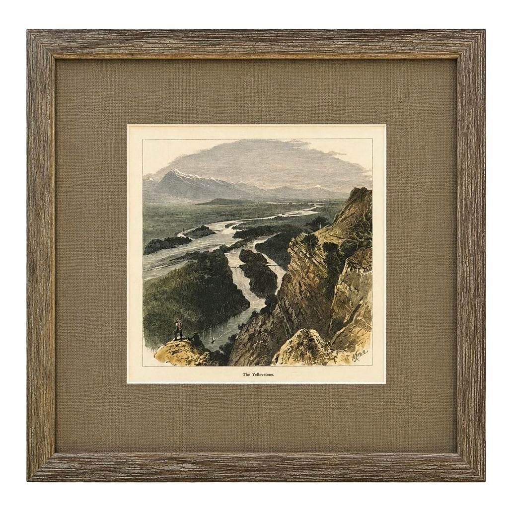 Yellowstone, Wyoming Original Landscape Framed Print, 1872 (1 of 4)
