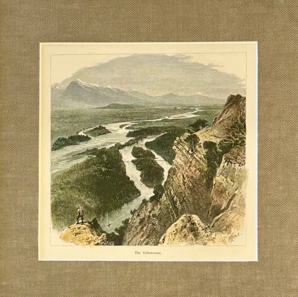 Yellowstone, Wyoming Original Landscape Framed Print, 1872 - 3