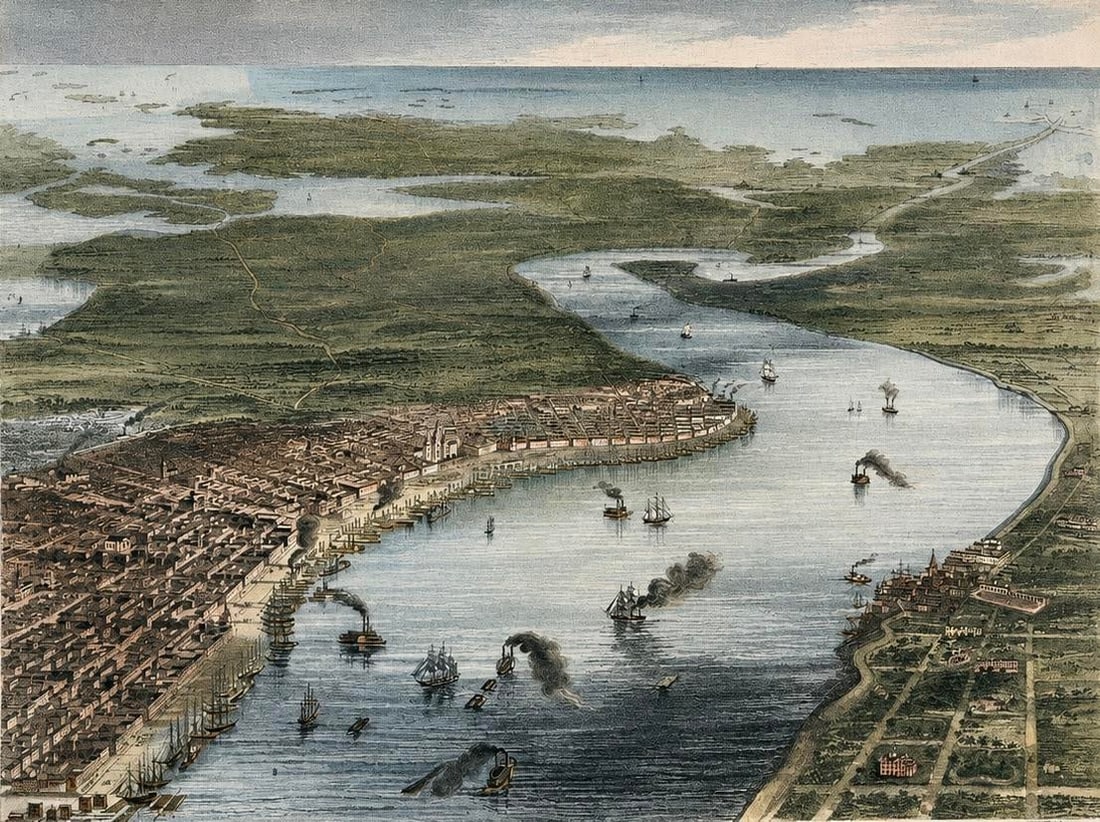 New Orleans, Louisiana and Vicinity Original Steel Engraving, by Ridgway, 1863 - 2