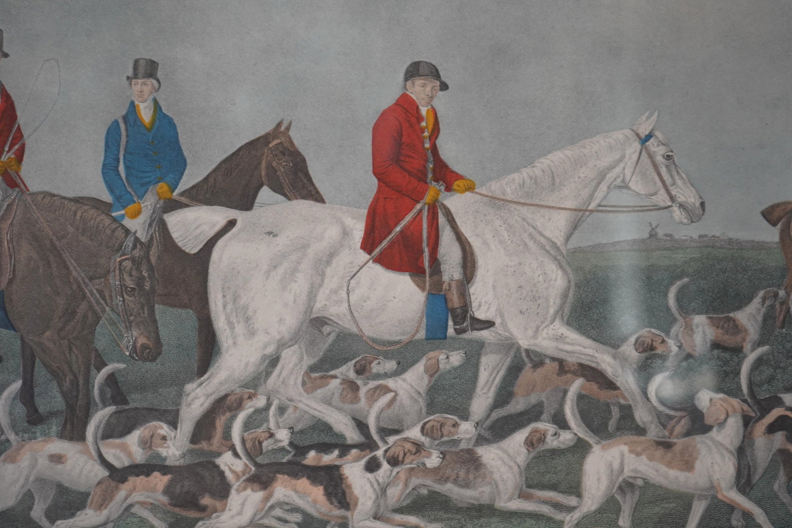 Framed Engraving Print of Stag Hounds Hunt Scene - 7