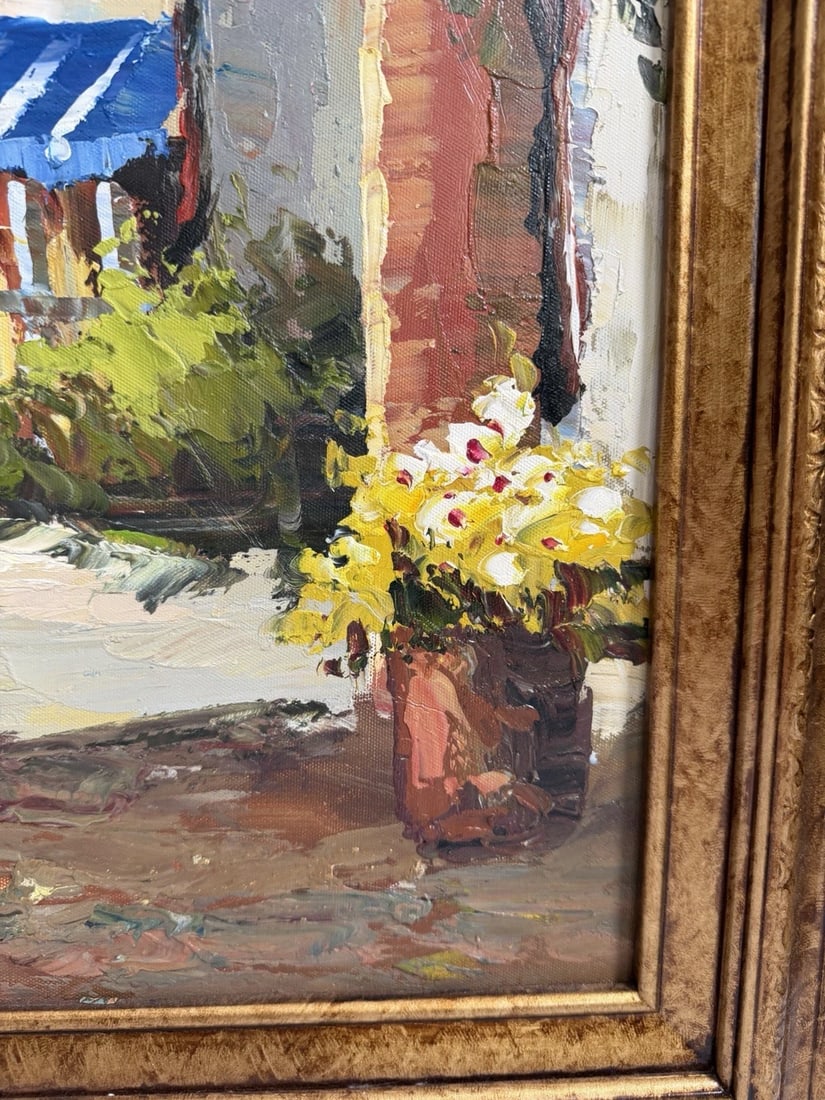Late 20th Century Stunning Original Oil Painting On Canvas, Mediterranean Coastal Scene 29x41 - 7