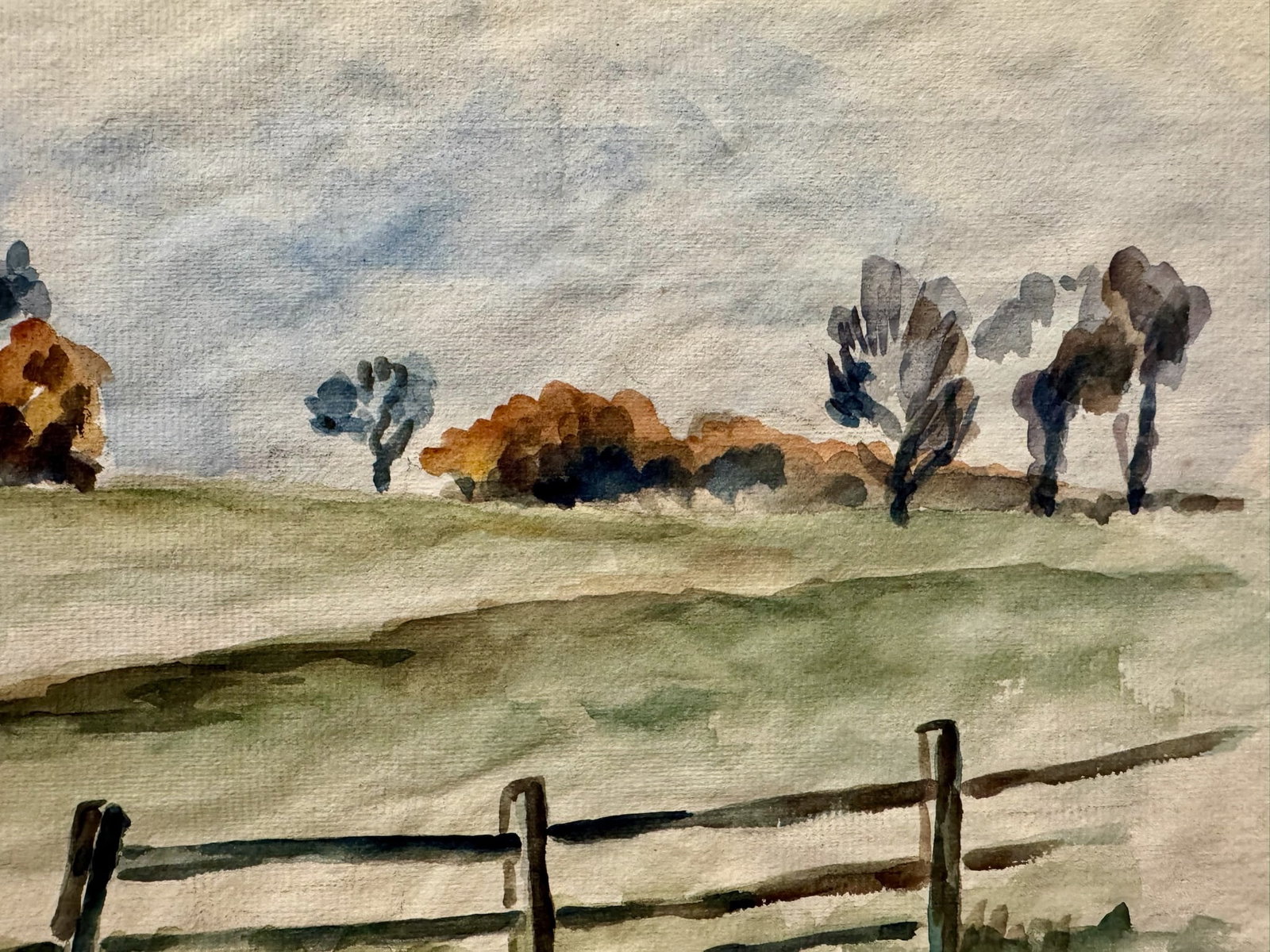 Henry Emil Salloch Original Watercolor on Paper Woodland Creek and Evergreens, 1946. - 3