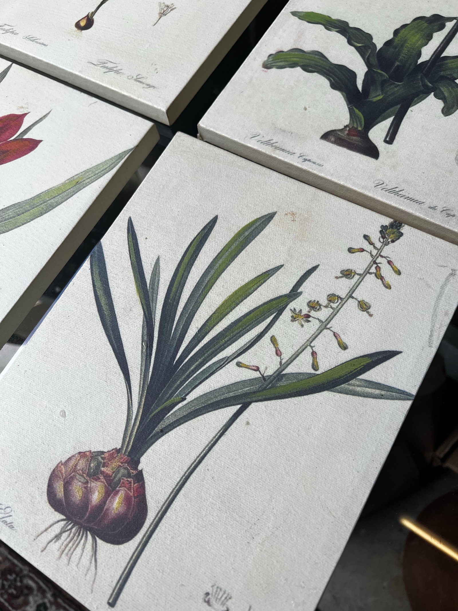 1970s Collection of Floral Signed Prints on Canvas - Set of 4 - 2