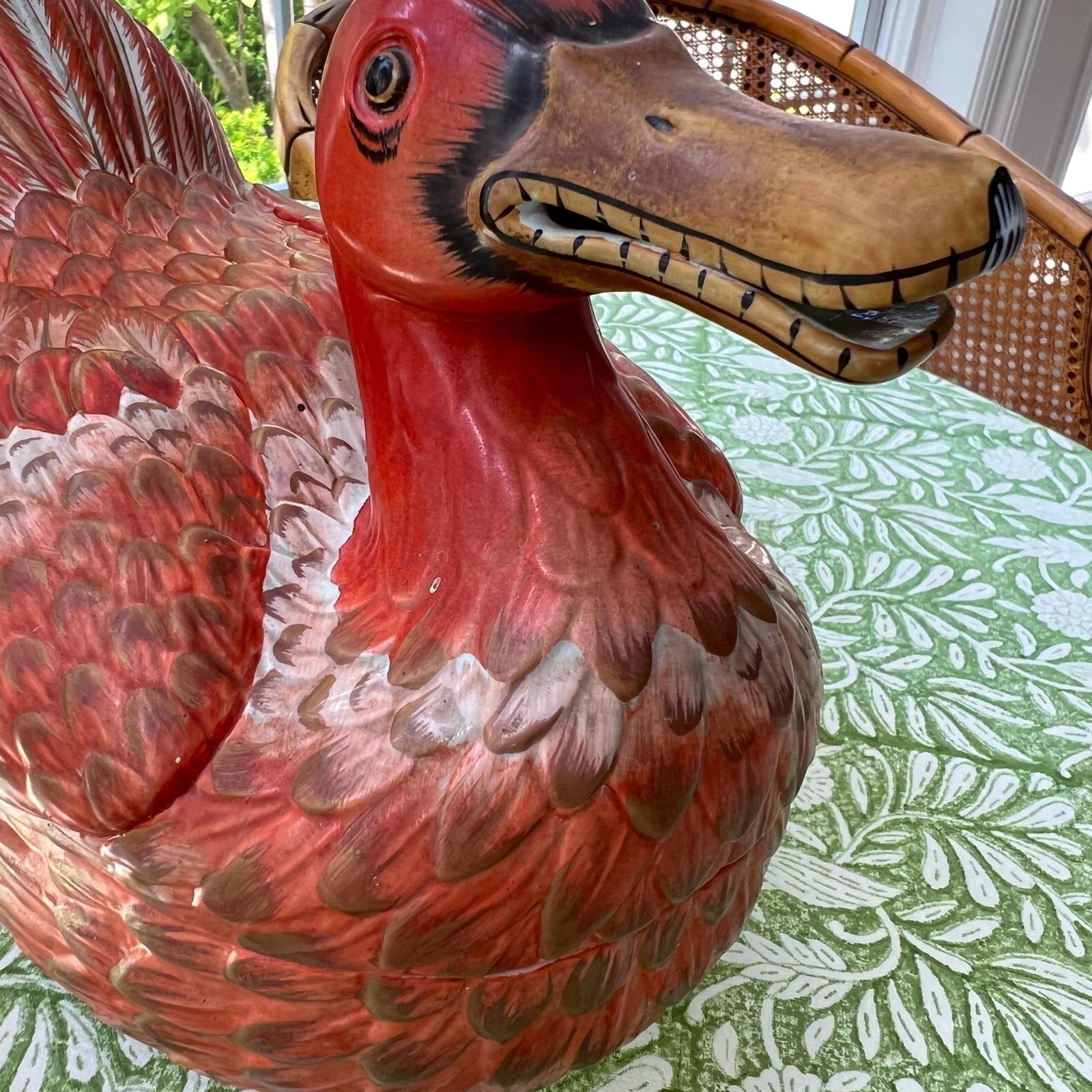 Mottahedeh Lowestoft Reproduction Peking Duck tureen // Chinoiserie duck // hand-painted // Made in - 6