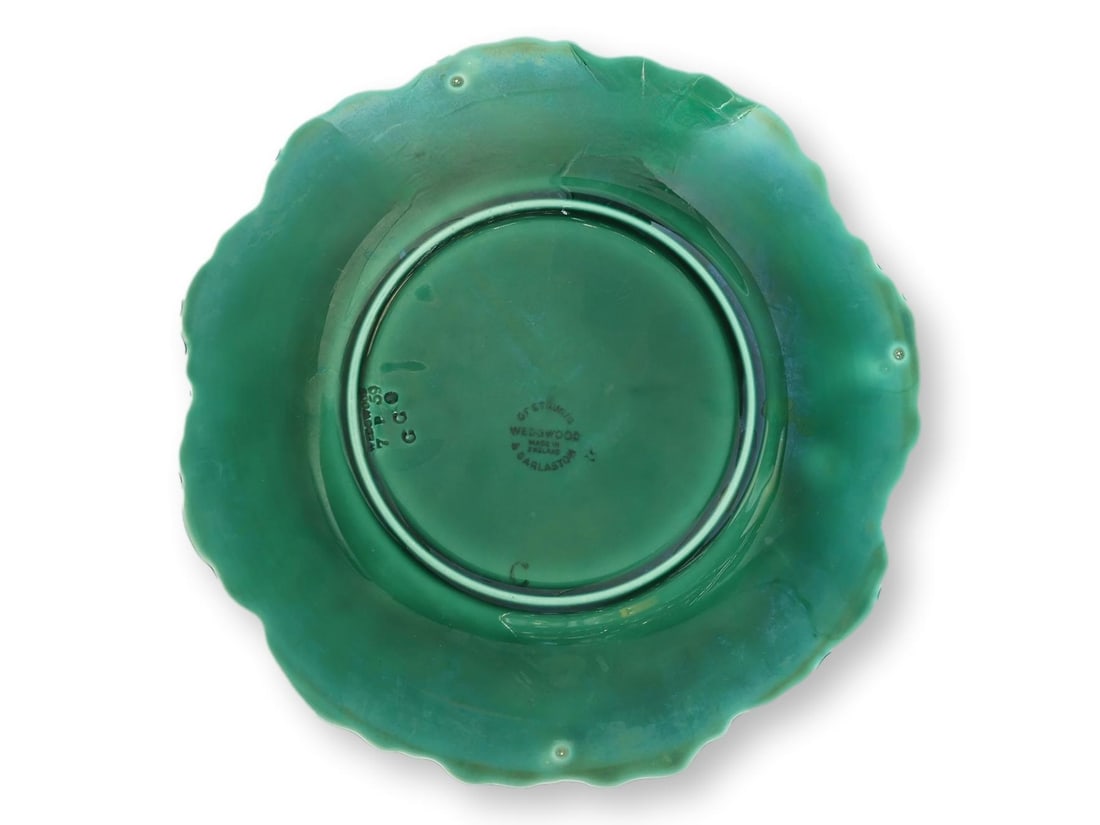 Early 20th Century Wedgwood Green Majolica Plates, Set of 6 - 3