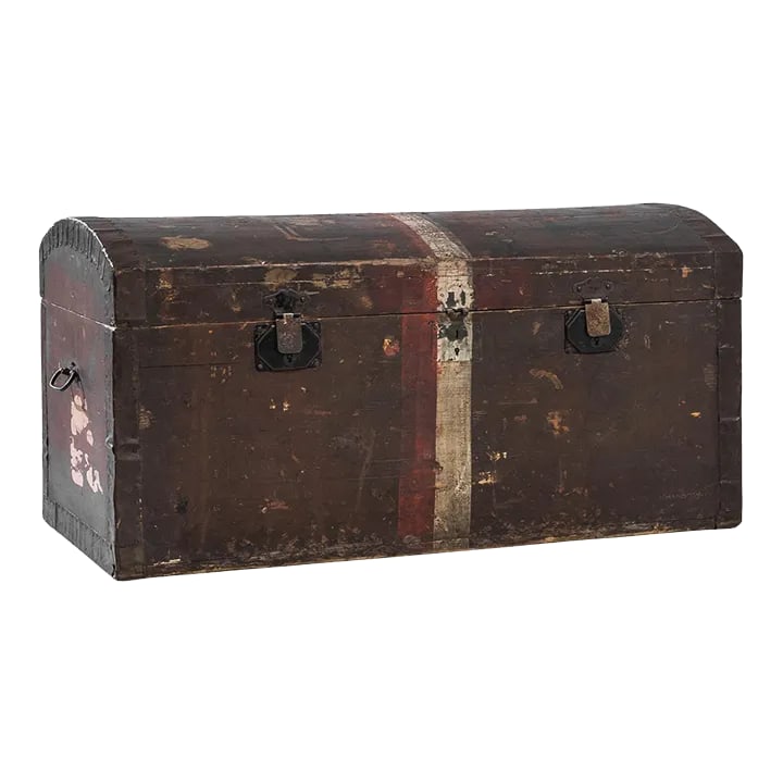 1900s French Wooden Trunk (1 of 10)