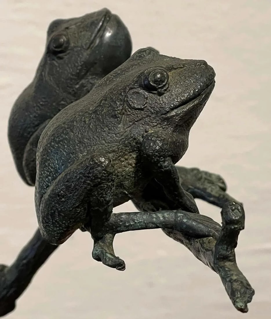 Late 20th Century Modern Landscape Bronze of Tree Frogs - 2