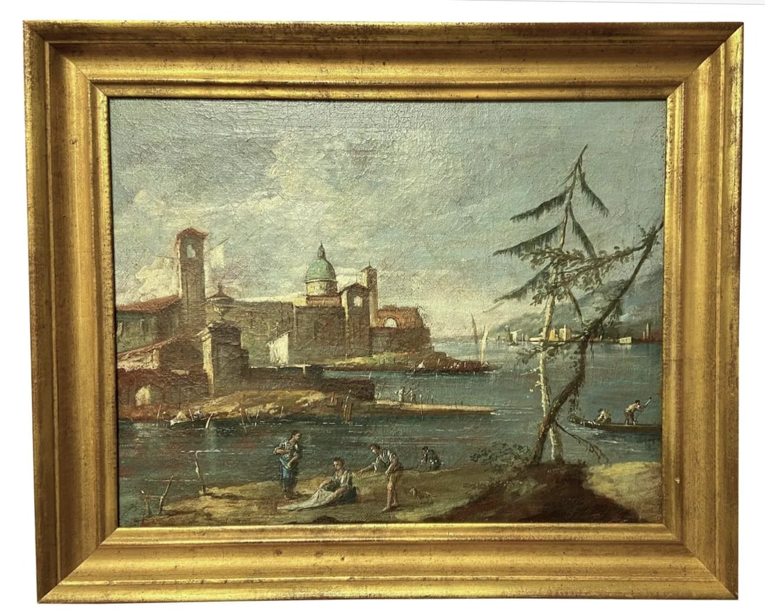 19th Century Italian Oil on Canvas Painting, Style of Guardi - 2