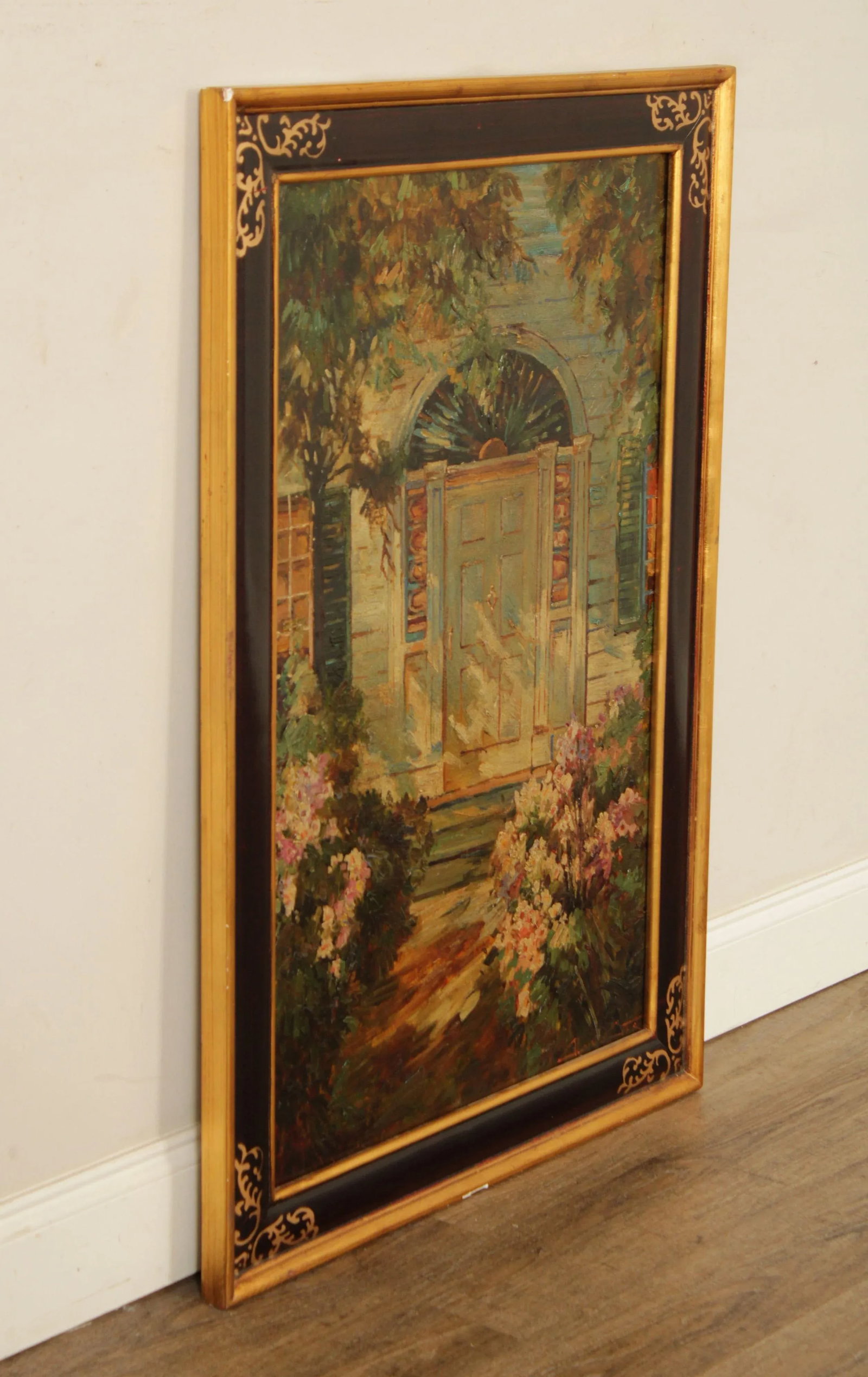 Alan Cote Cottage Floral Garden Original Oil Painting - 3