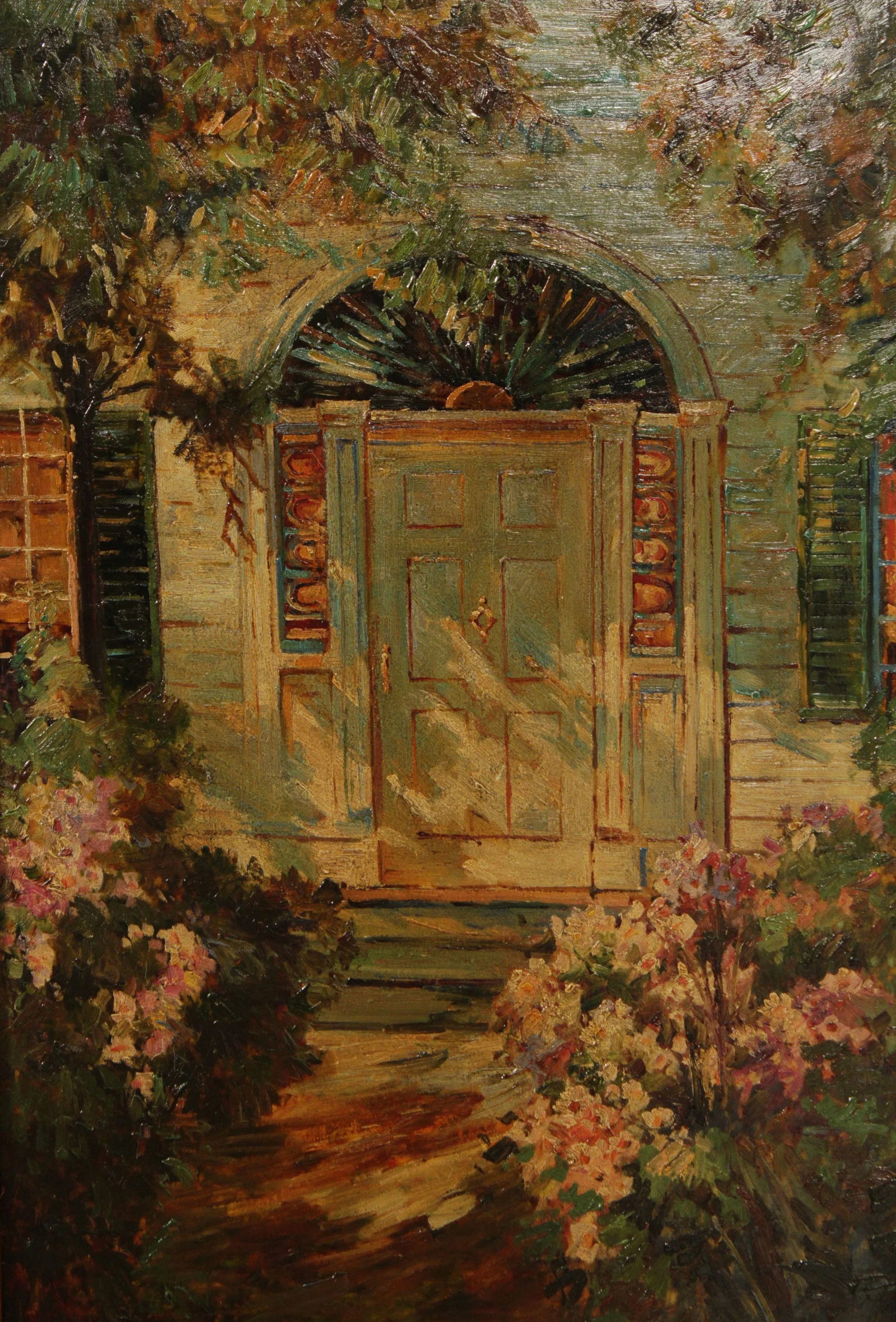 Alan Cote Cottage Floral Garden Original Oil Painting - 7