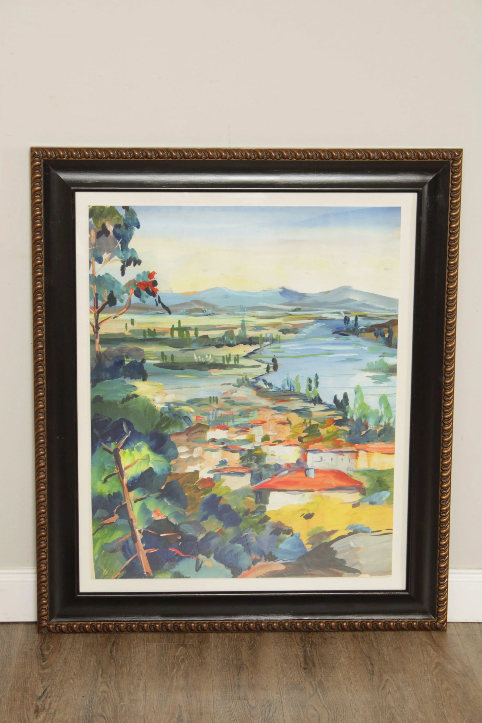 Early 21st Century Impressionist Mediterranean Village Landscape Print - 2