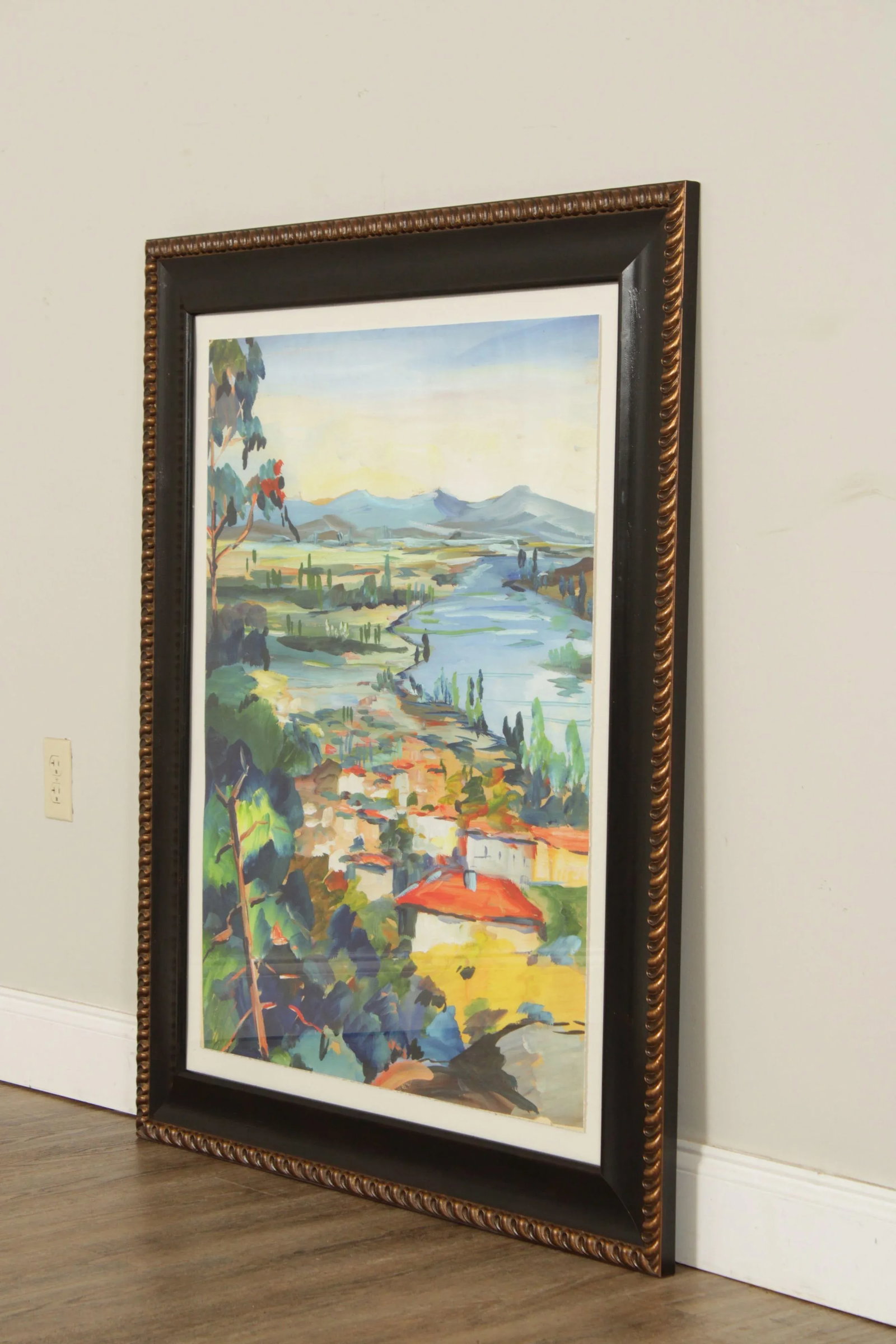 Early 21st Century Impressionist Mediterranean Village Landscape Print - 3