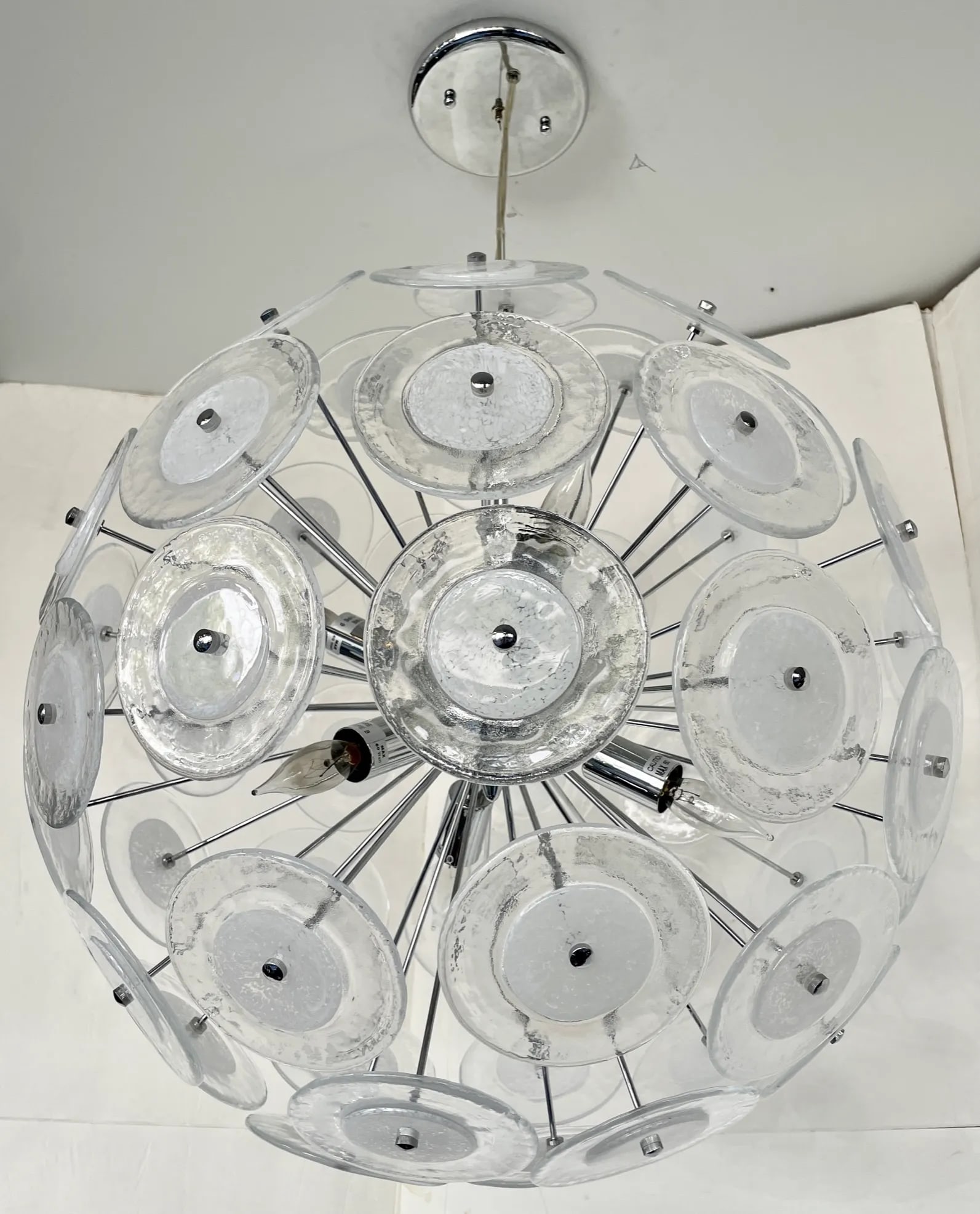 Large Italian Murano Glass Disc Sputnik Chandelier - 4