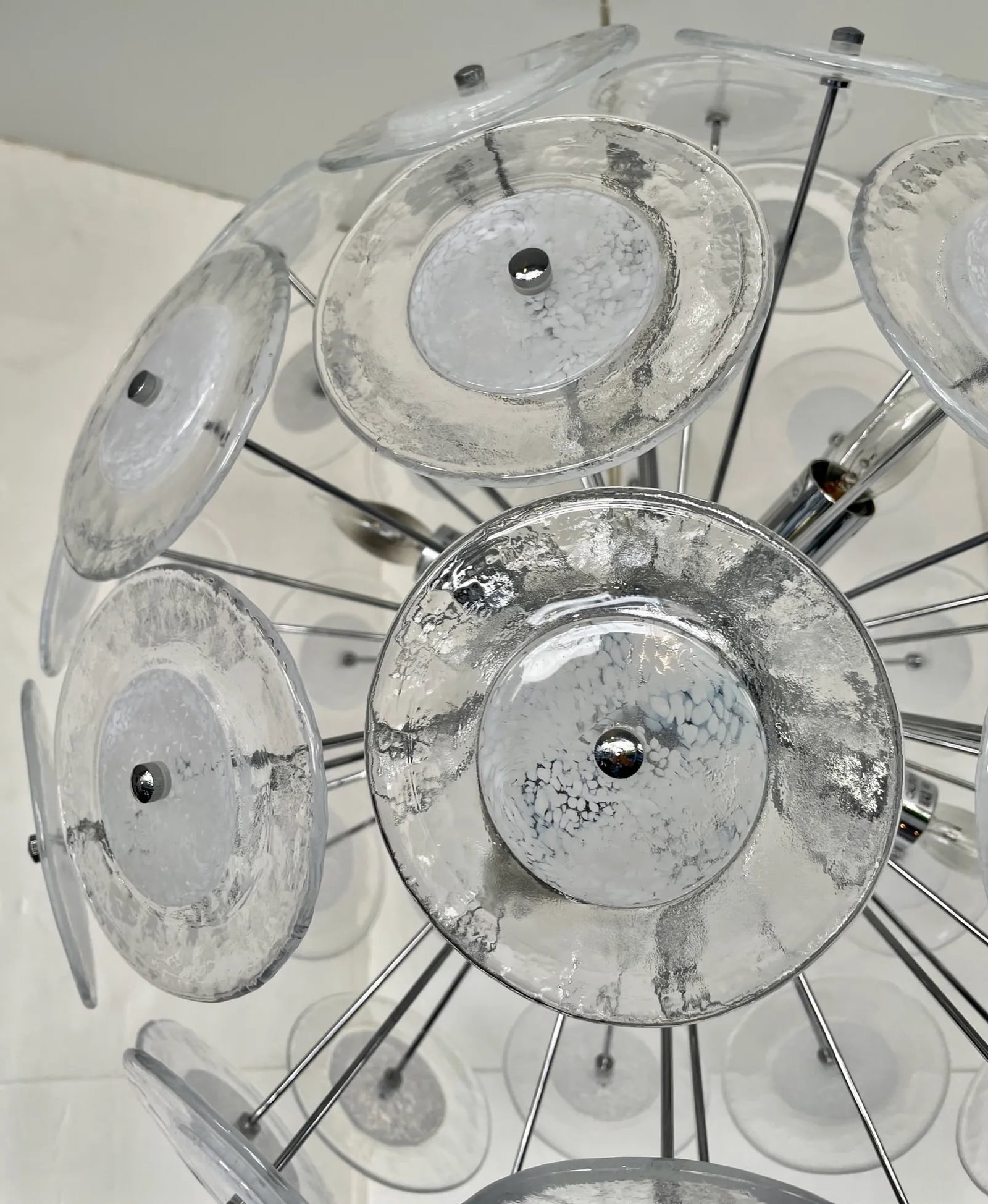 Large Italian Murano Glass Disc Sputnik Chandelier - 8