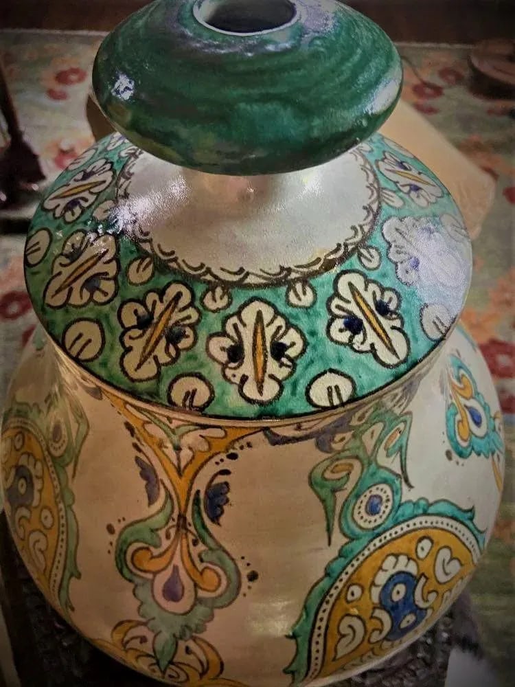 Mid 20th Century Large Fez Ceramic Lidded Jar From Morocco - 11
