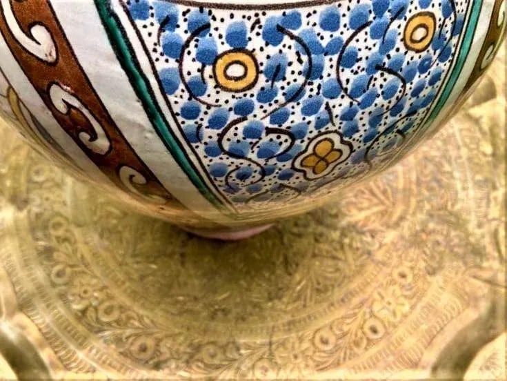 Mid 20th Century Large Fez Ceramic Lidded Jar From Morocco - 2