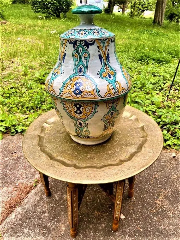 Mid 20th Century Large Fez Ceramic Lidded Jar From Morocco - 3