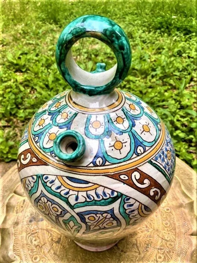 Mid 20th Century Large Fez Ceramic Lidded Jar From Morocco - 4