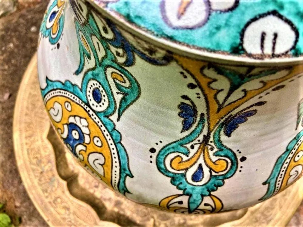 Mid 20th Century Large Fez Ceramic Lidded Jar From Morocco - 5