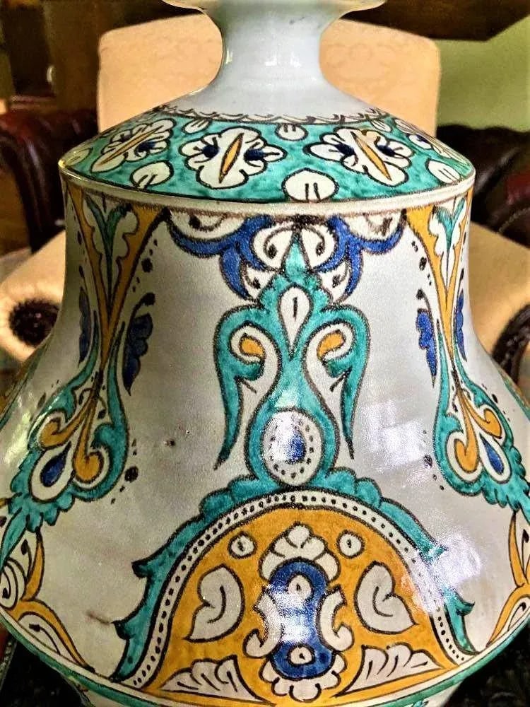 Mid 20th Century Large Fez Ceramic Lidded Jar From Morocco - 7