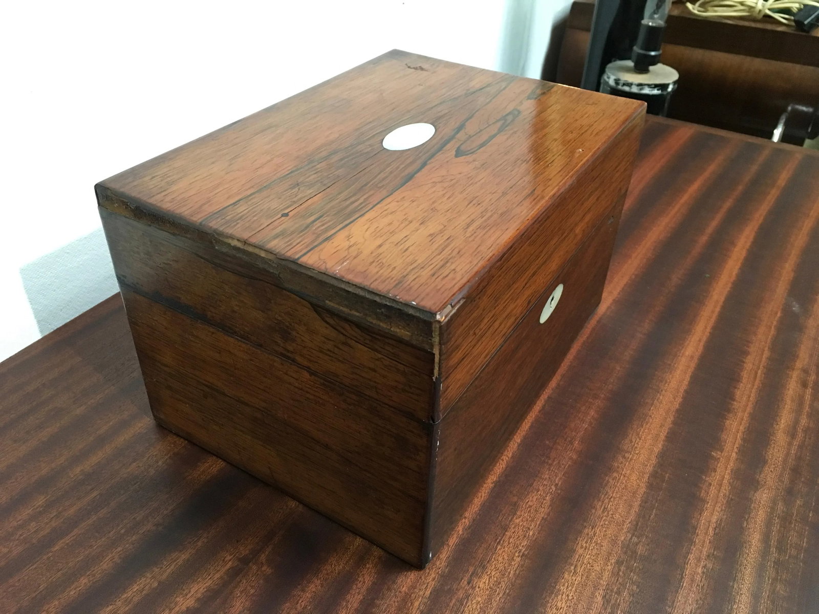 Victorian English Rosewood Gentleman's Dressing Box With Cut Crystal Bottles & Secret Compartment, C - 4
