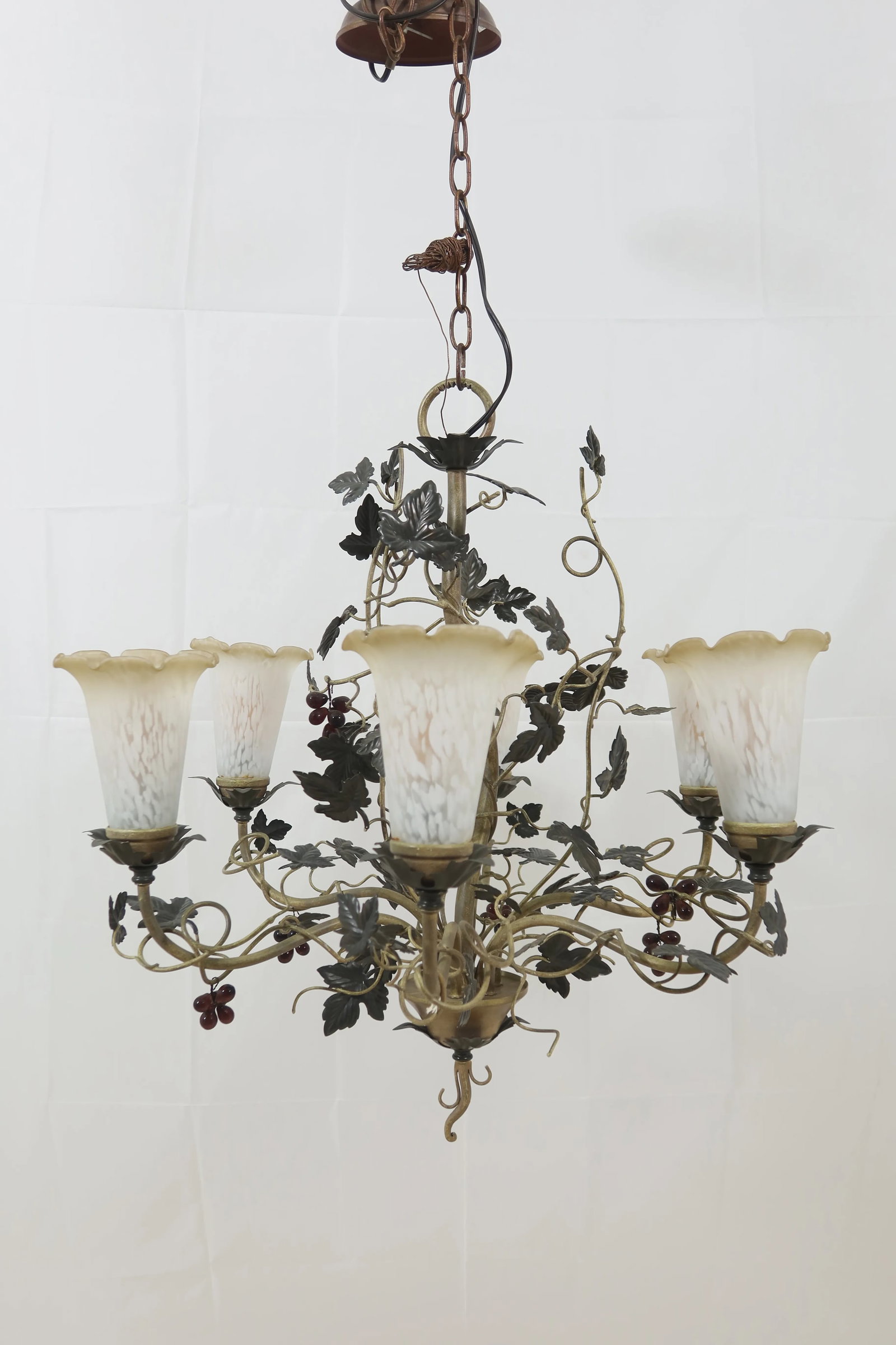 Grapevine Design 6 Light Toleware Chandelier - 11