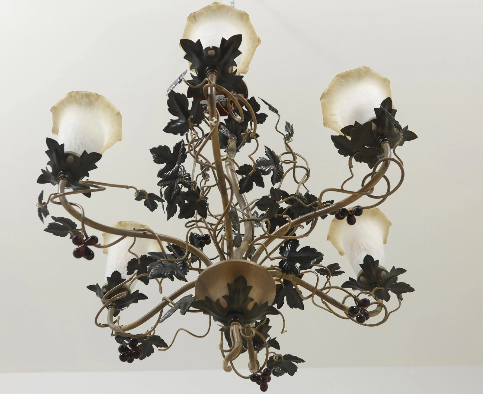 Grapevine Design 6 Light Toleware Chandelier - 7