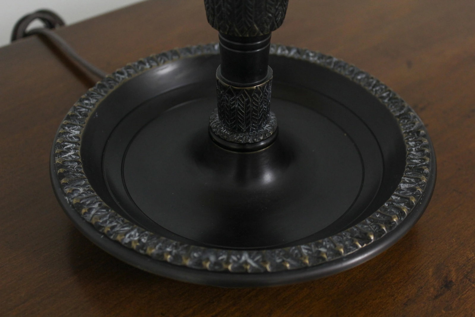 Bronze Finish Double Arm Table Lamp W. Tole Shade - 8