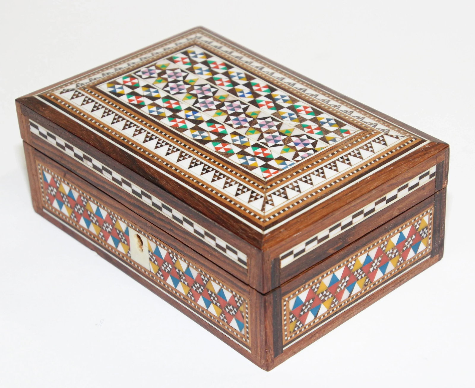 Middle Eastern Mosaic Moorish Box Inlaid - 5
