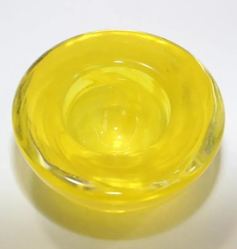 1990s Kosta Boda Yellow Crystal Candle Holder by Anna Ehrner - 4