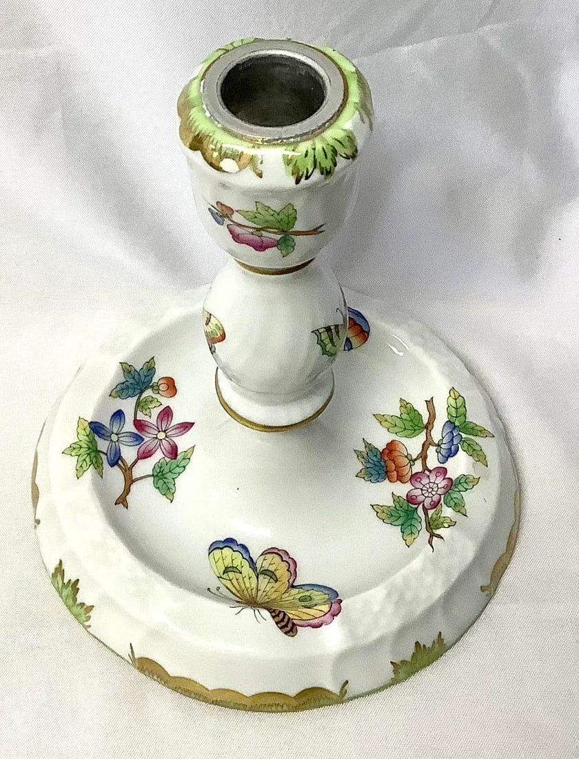 Herend Queen Victoria Porcelain Double Candlestick - 3