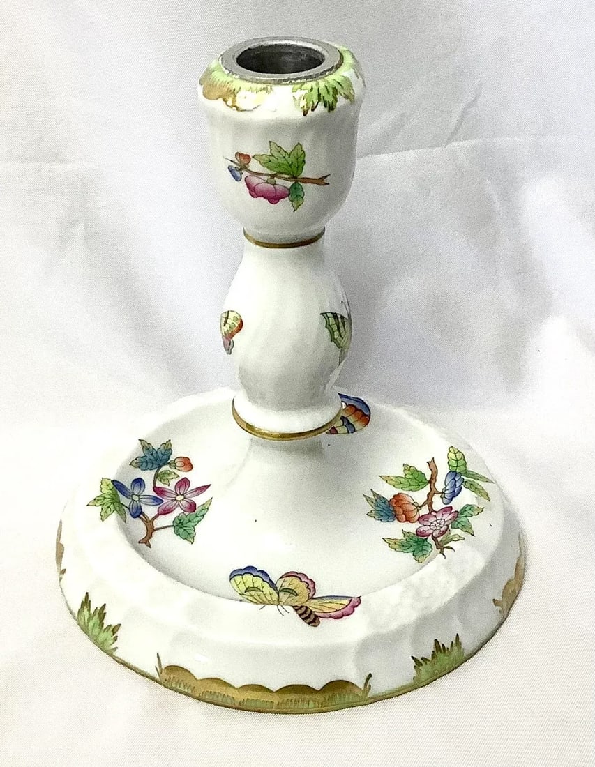 Herend Queen Victoria Porcelain Double Candlestick - 4