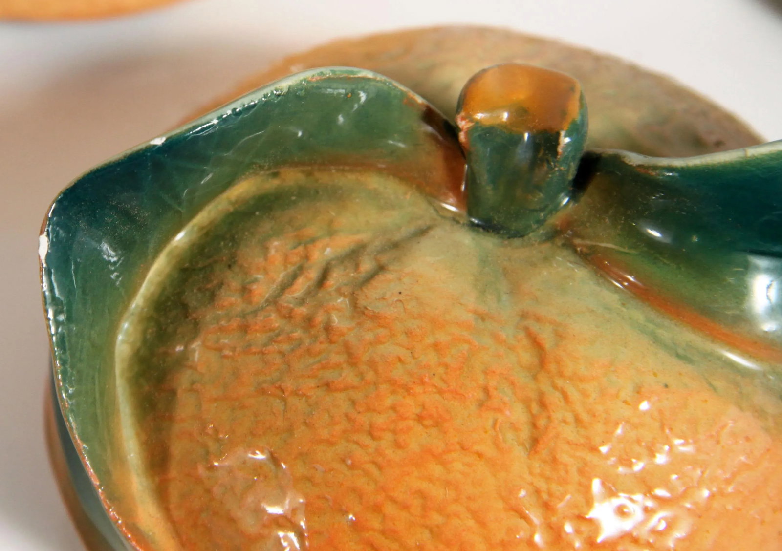 Vintage Italian Majolica Figural Orange Lidded Condiment or Jam Jar - 5