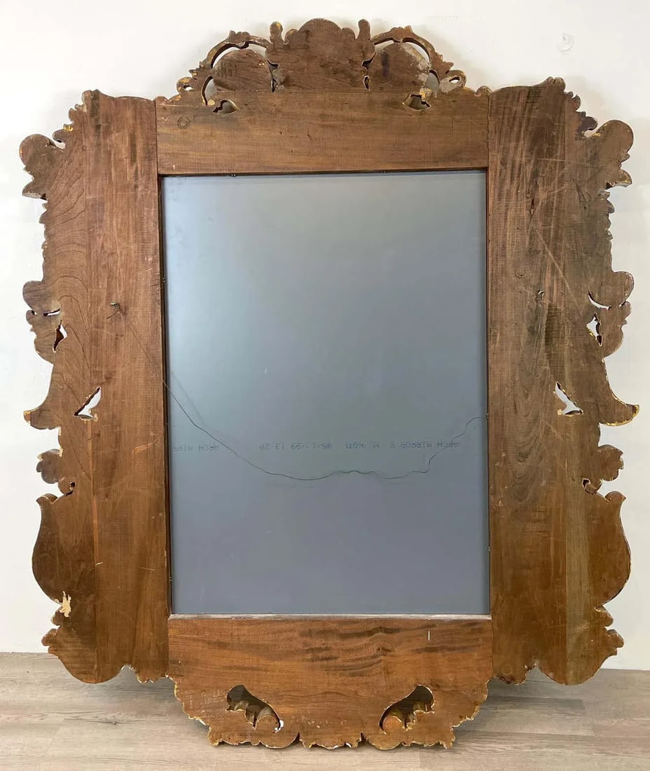 Early 20th Century Palatial Italian Carved Figural Giltwood & Polychromed Baroque Style Mirror - 7